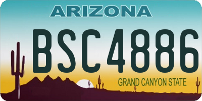 AZ license plate BSC4886