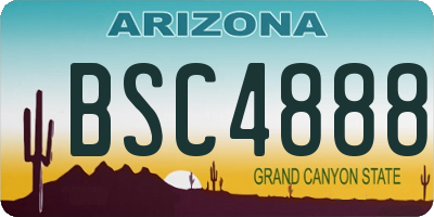 AZ license plate BSC4888