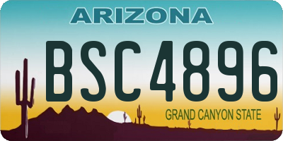 AZ license plate BSC4896