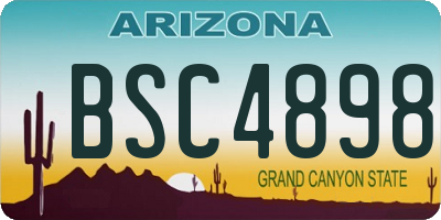 AZ license plate BSC4898