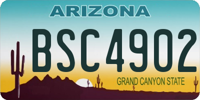 AZ license plate BSC4902