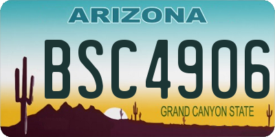 AZ license plate BSC4906