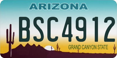 AZ license plate BSC4912