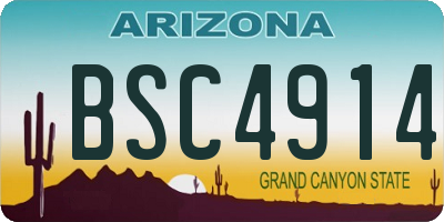 AZ license plate BSC4914