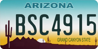 AZ license plate BSC4915