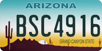 AZ license plate BSC4916