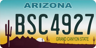 AZ license plate BSC4927