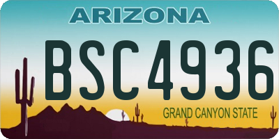 AZ license plate BSC4936