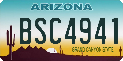 AZ license plate BSC4941