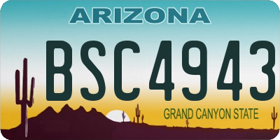 AZ license plate BSC4943