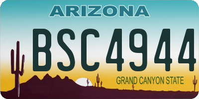 AZ license plate BSC4944