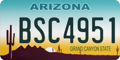 AZ license plate BSC4951