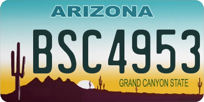 AZ license plate BSC4953