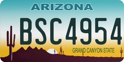 AZ license plate BSC4954