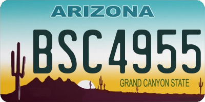 AZ license plate BSC4955