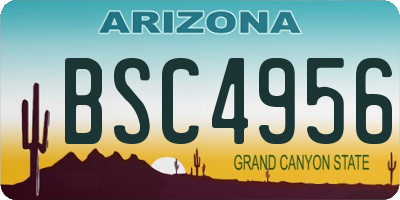 AZ license plate BSC4956