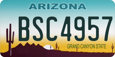 AZ license plate BSC4957