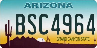 AZ license plate BSC4964