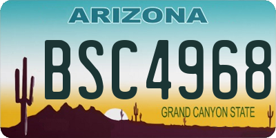 AZ license plate BSC4968