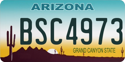 AZ license plate BSC4973