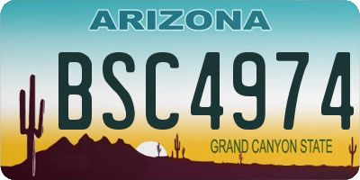 AZ license plate BSC4974