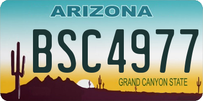 AZ license plate BSC4977