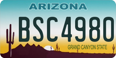 AZ license plate BSC4980