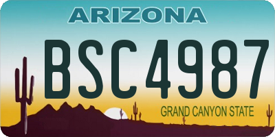 AZ license plate BSC4987