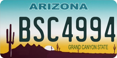 AZ license plate BSC4994