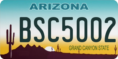 AZ license plate BSC5002