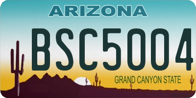 AZ license plate BSC5004