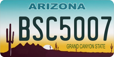 AZ license plate BSC5007