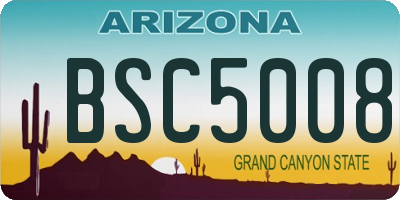 AZ license plate BSC5008