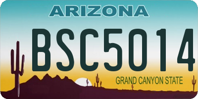 AZ license plate BSC5014