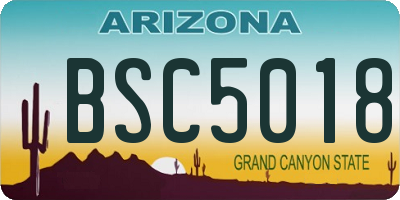 AZ license plate BSC5018