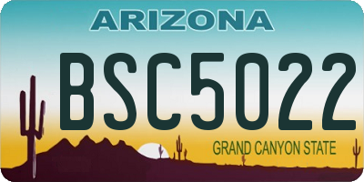 AZ license plate BSC5022