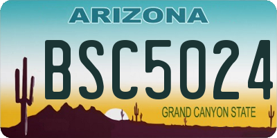 AZ license plate BSC5024