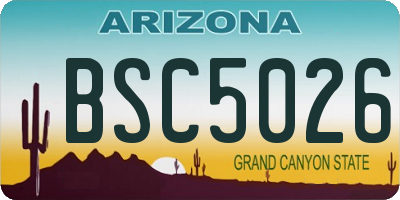 AZ license plate BSC5026