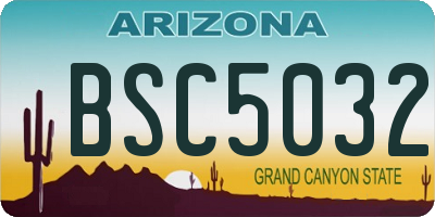 AZ license plate BSC5032