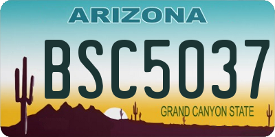 AZ license plate BSC5037