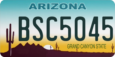 AZ license plate BSC5045