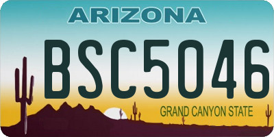 AZ license plate BSC5046