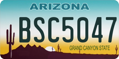 AZ license plate BSC5047