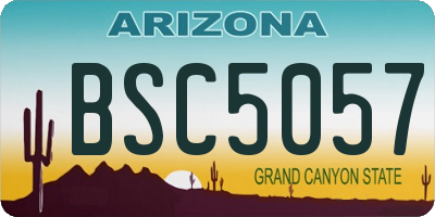 AZ license plate BSC5057