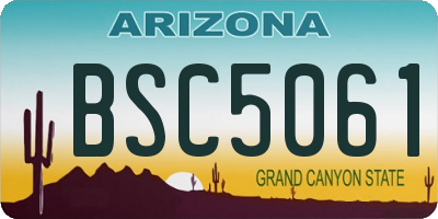 AZ license plate BSC5061