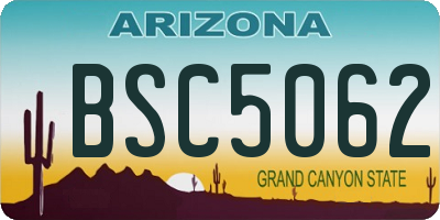 AZ license plate BSC5062