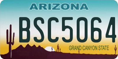 AZ license plate BSC5064