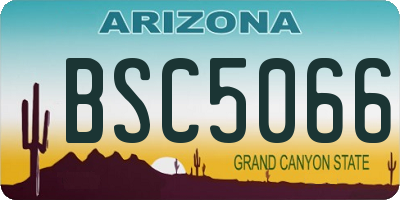 AZ license plate BSC5066