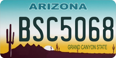 AZ license plate BSC5068