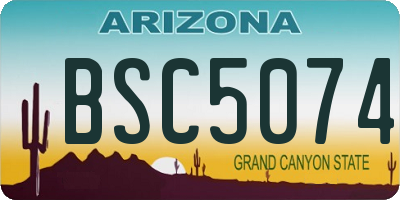 AZ license plate BSC5074